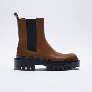 ZARA RELAXED FLAT ANKLE BOOTS FOR WOMEN SZ 7.5